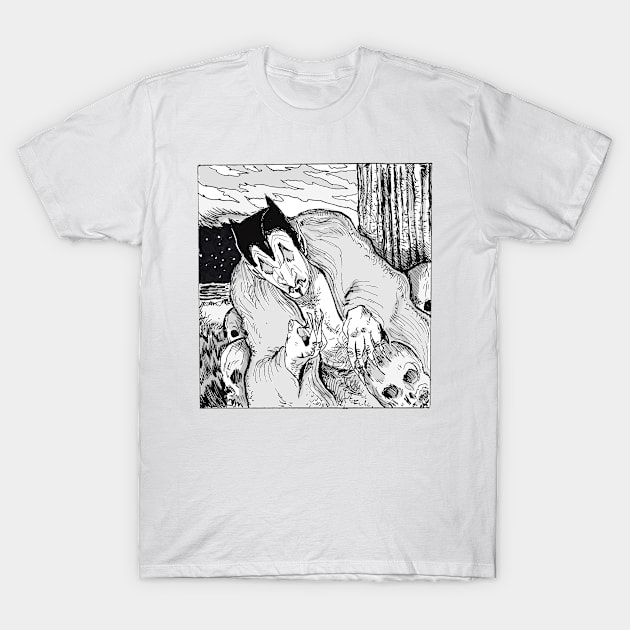 Vampire at Dawn B&W T-Shirt by The Marty Show